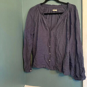 Marine Layer women’s blouse - small - blue - button up - long sleeve- vneck